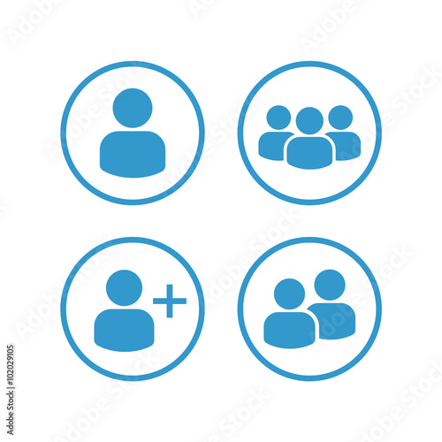 User Profile Group Set Icon Symbol. Vector