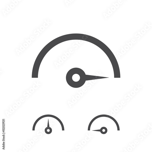 Info-graphic gauge element. Speedometer icon or sign with arrow. Vector.