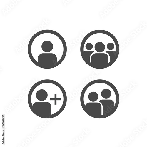 User Profile Group Set Icon Symbol. Vector