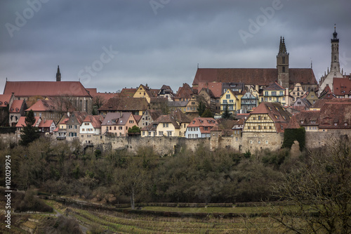 Altstadt von Rothenburg ob der Tauber mit Stadtmauer