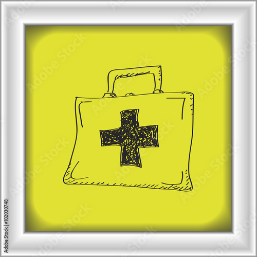 Simple doodle of a first aid box