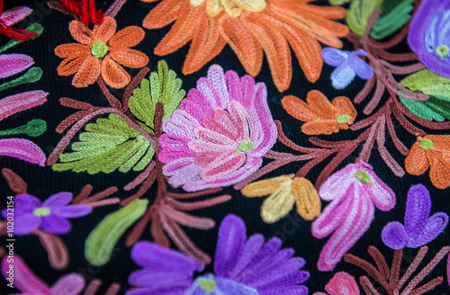 close up on oriental fabric in draper's shop at arabian market in Jerusalem, Israel