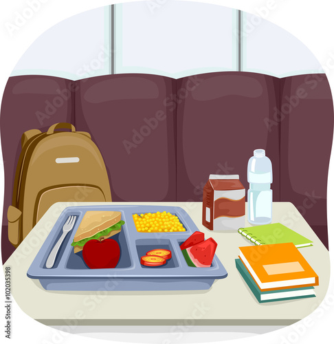 Food School Cafeteria Table