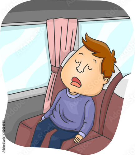 Man Sleeping Bus
