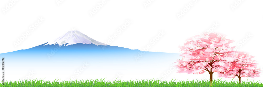 富士山 桜 春 背景 富士山 桜 春 背景
