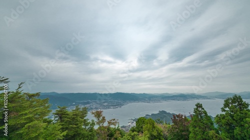 宮島の弥山から広島方向の眺望のタイムラプス
