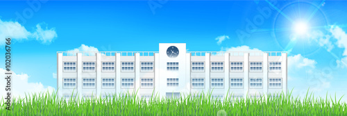 学校　空　風景　背景