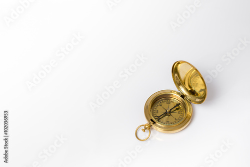 Vintage compass isolated on white background