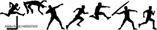 Heptathlon silhouettes