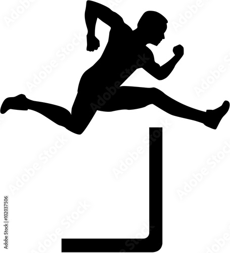 Man jumping over hurdles