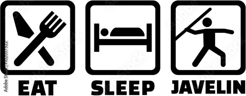 Javelin throw eat sleep icons