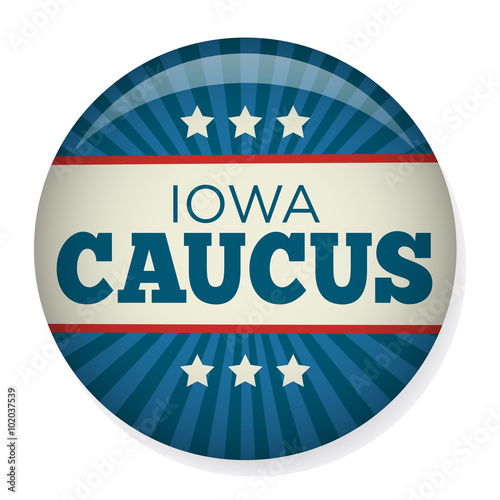 Fotografie, Obraz Retro or Vintage Style Iowa Caucus Campaign Election Pin Button or Badge