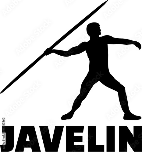 Javelin thrower with word