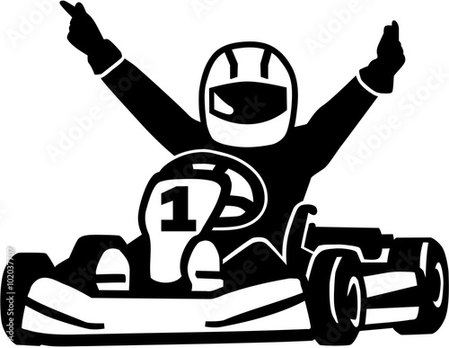 Winning kart racer photo