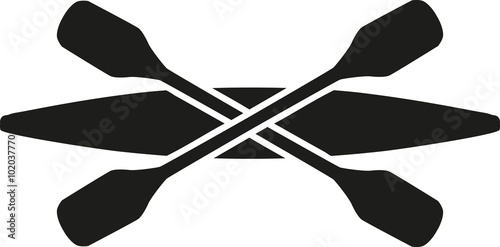 Kayak with crossed paddles