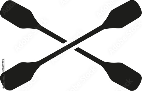 Crossed cayak double-bladed paddles