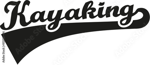 Kayaking word retro