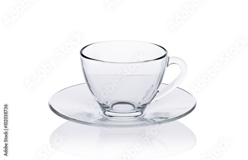 Glass coffee cup isolated on white background
