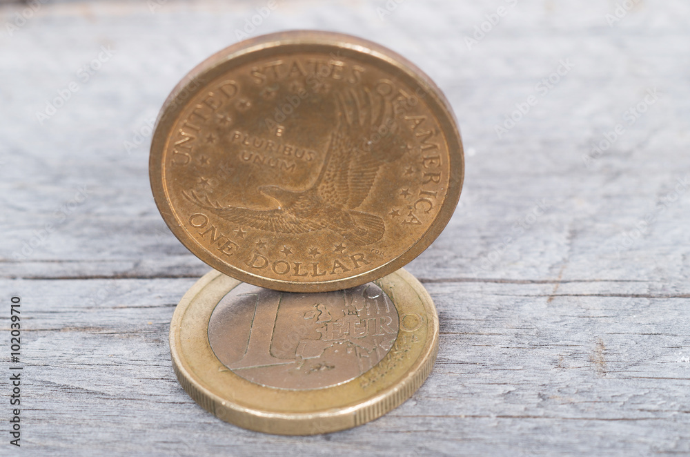 US dollar versus Euro concept US dollar versus Euro concept