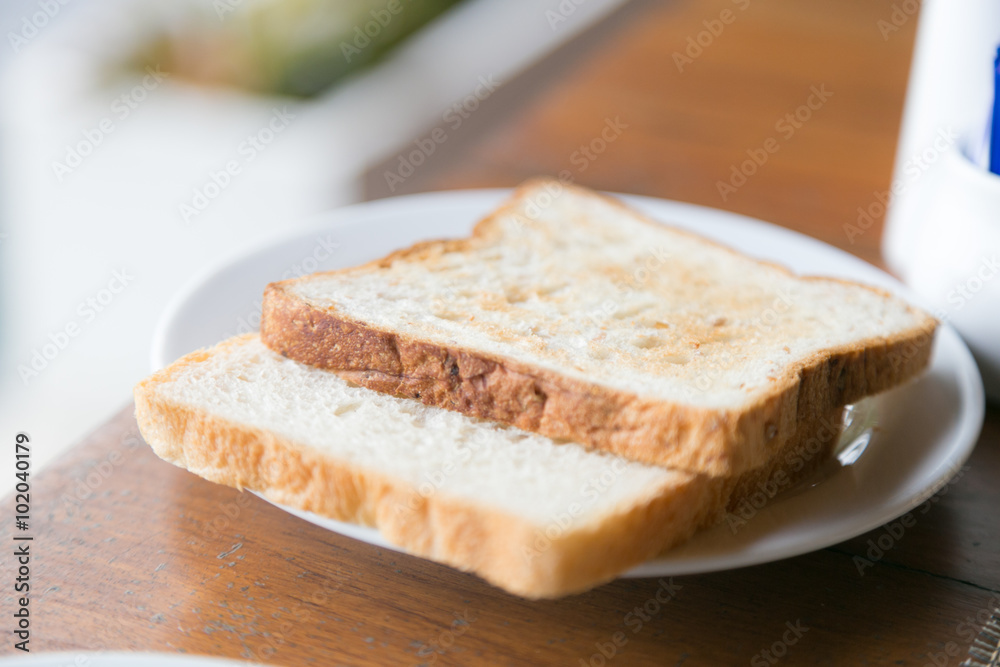 Toast on a plate