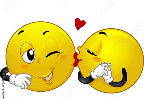 Smiley Couple Kiss