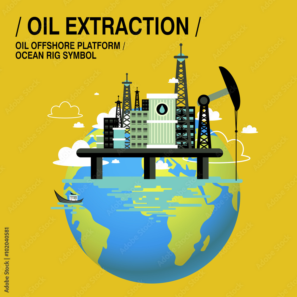 Naklejka premium oil extraction upon sea