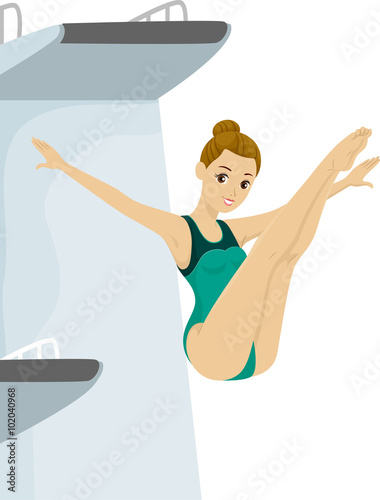 Girl Teen Diving