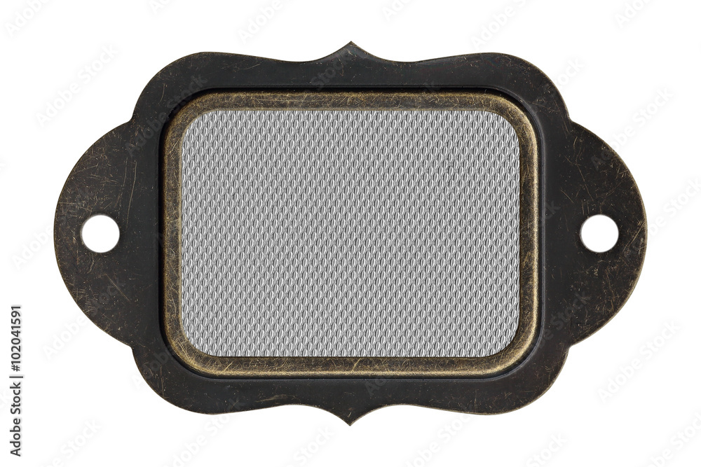 plastic surface with rough background plate with steel frame on plastic surface with rough background plate with steel frame on
