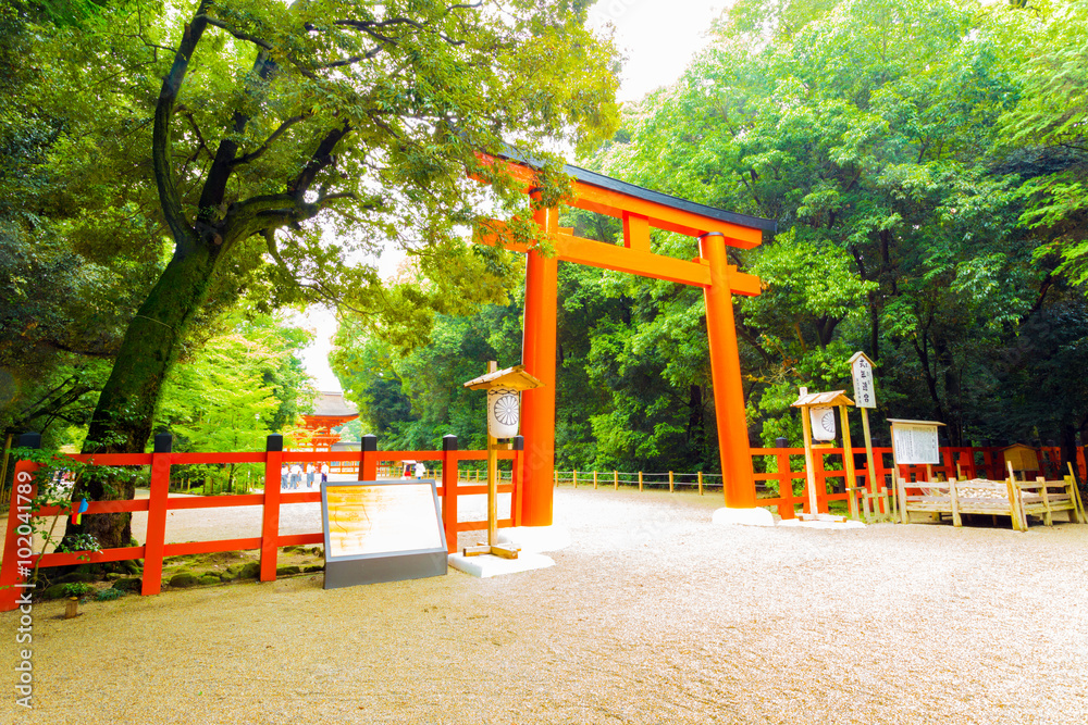 Shimogamo Shrine Torii Gate Entrance Angled Shimogamo Shrine Torii Gate Entrance Angled