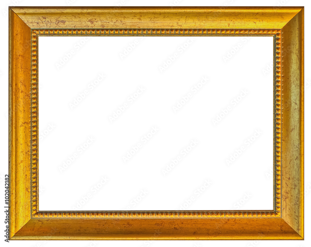 Papier Peint photo cadre doré rectangulaire, fond blanc - Nikkel-Art.fr