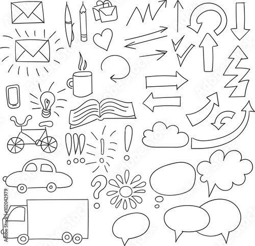 Collection of doodle infographics elements 