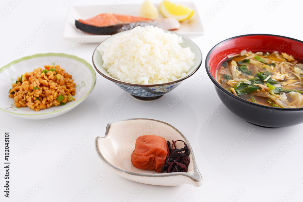 おいしそうな和風朝食 おいしそうな和風朝食