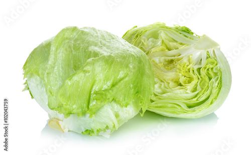Fresh lettuce isolated on the white background