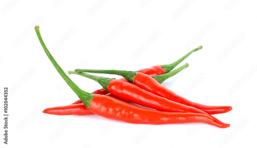 Red chili isolated on the white background