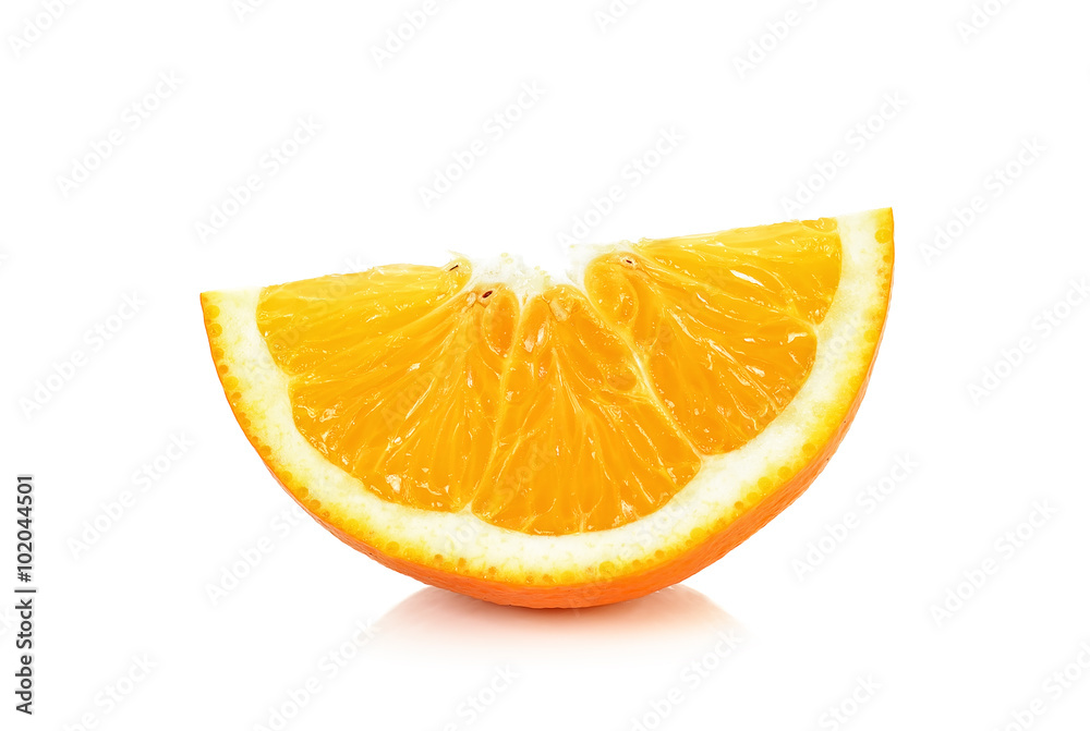 Sliced of orange fruit isolated on the white background Sliced of orange fruit isolated on the white background