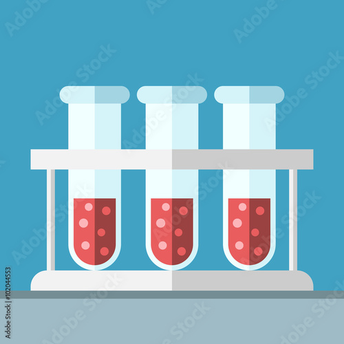 Rack with test tubes