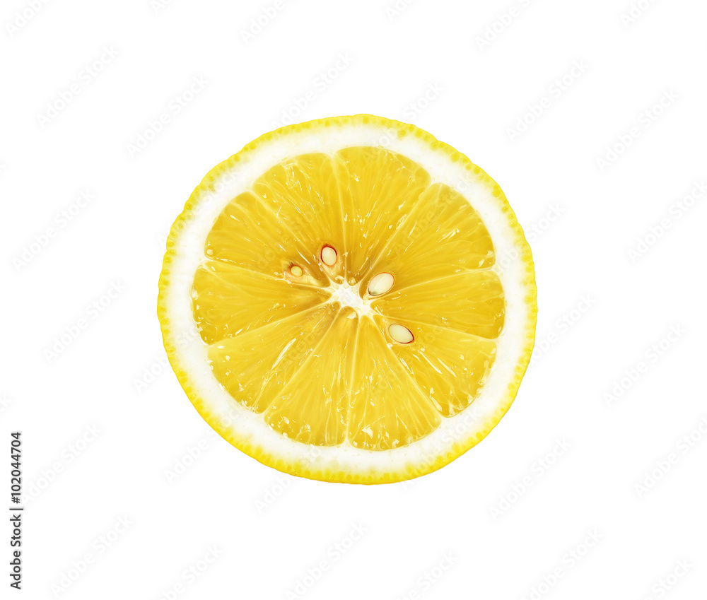 Half Sliced lemon isolated on the white background