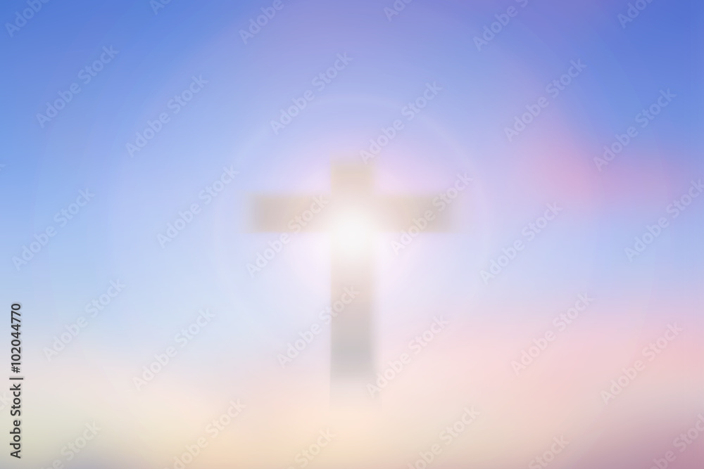 Cross Blurred on Beautiful Background. Cross Blurred on Beautiful Background.