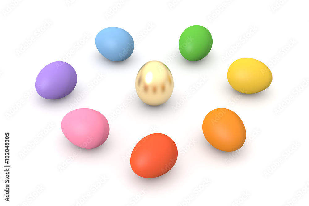 Easter Eggs, Gold & Colored