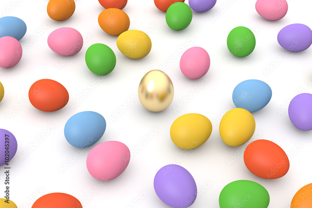 Easter Eggs, Gold & Colored Easter Eggs, Gold & Colored