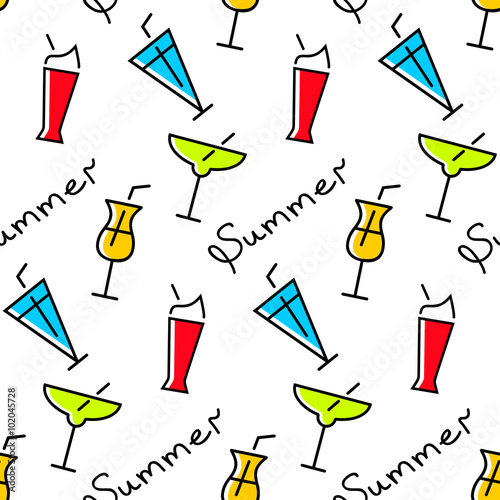 Drinks seamless pattern.Vector illustration