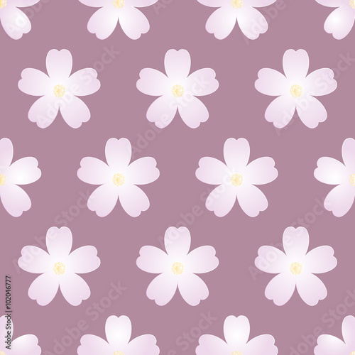 Seamless background with cherry blossoms. Vector illustration.