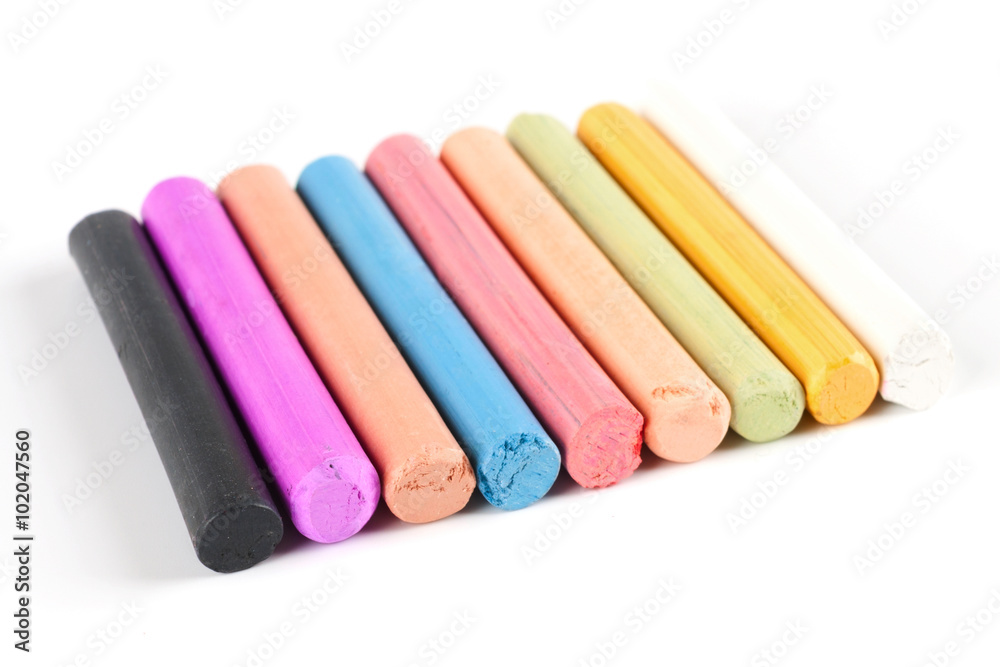 chalks in a variety of colors arranged chalks in a variety of colors arranged