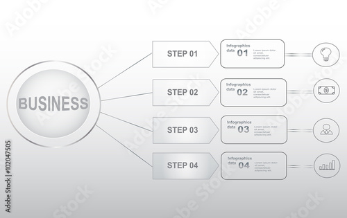 Business modern infographic with steps of success