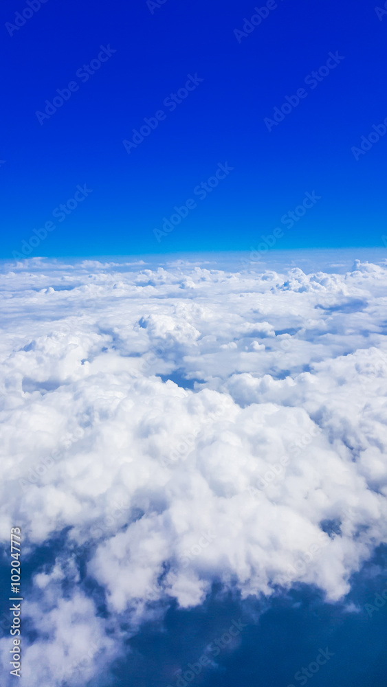 Cloud and clear blue sky