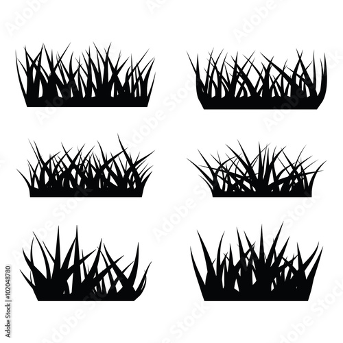 black  silhouette of grass