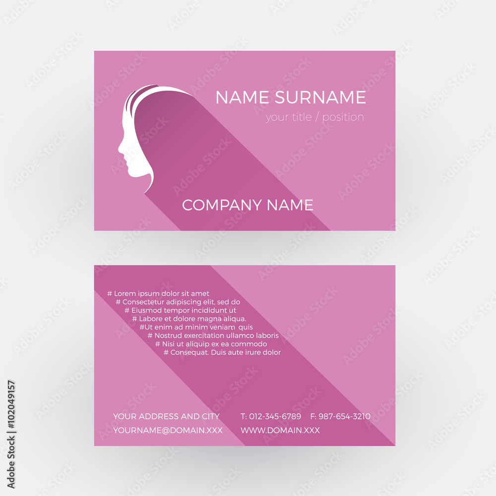 Fototapeta premium Vector Abstract female head. Business card