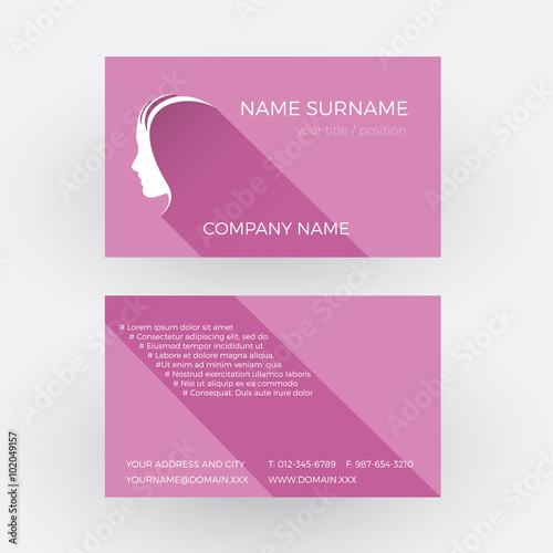 Vector Abstract female head. Business card