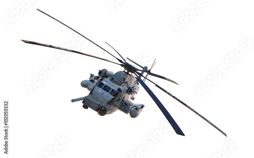 helicopter CH-53 Military Flying  Isolated and background  Concept 