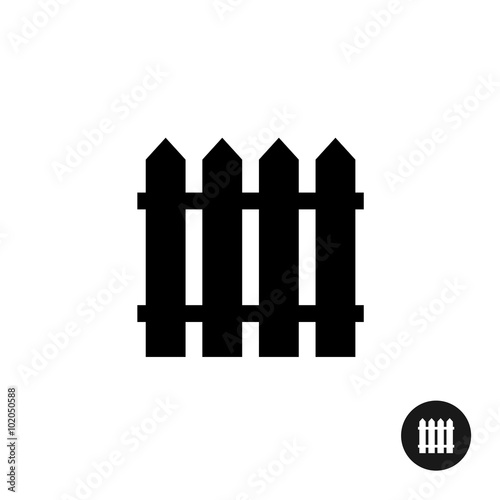 Fence icon. Simple black silhouette one piece style symbol.